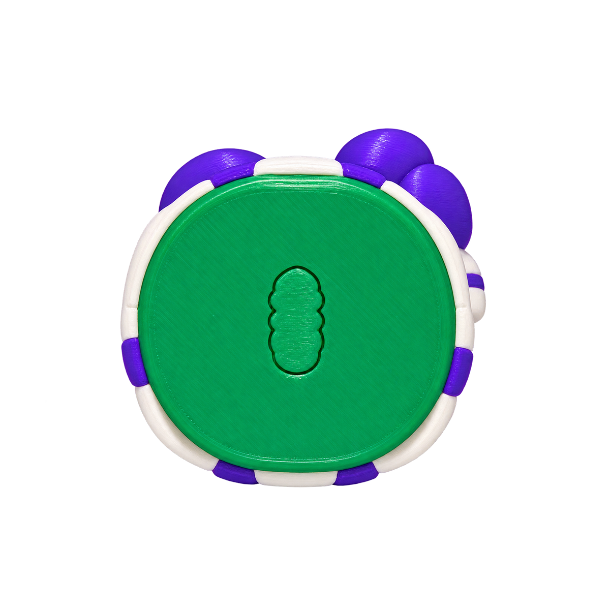 Brave Brine purple ribbon awareness boxer pickle ornament, bottom view