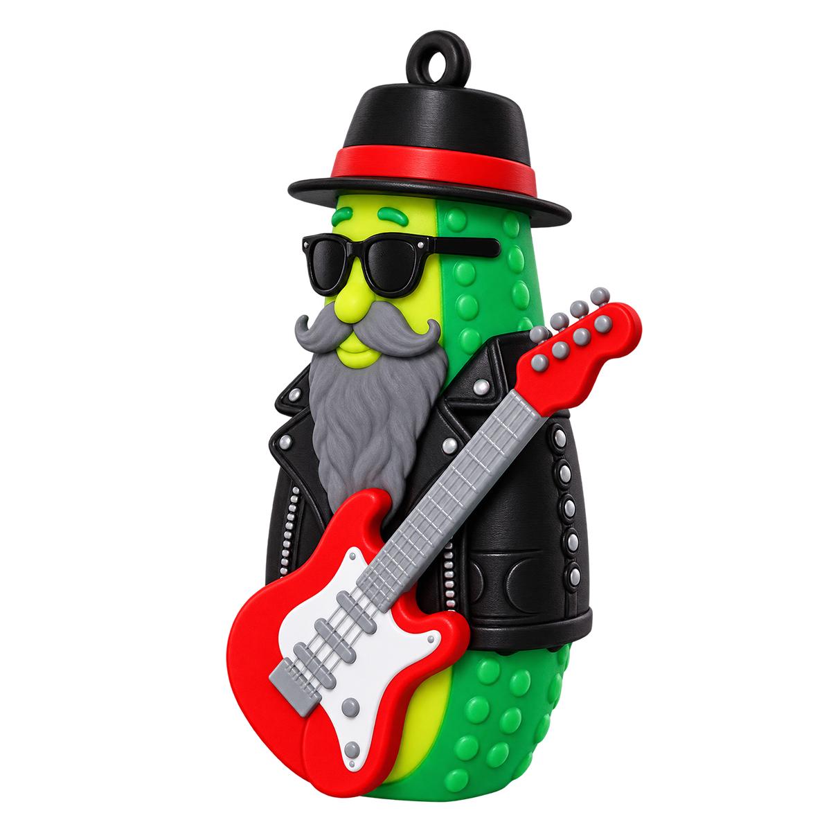 ZZ Gherkins Guitarist Pickle Ornament, additional listing photo 3