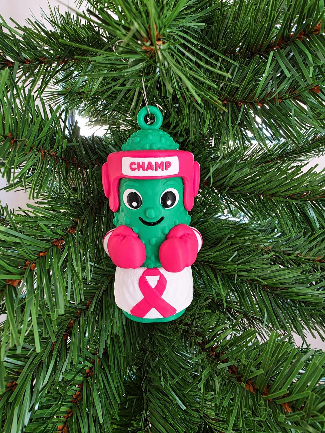 Brave Brine pink ribbon ornament
