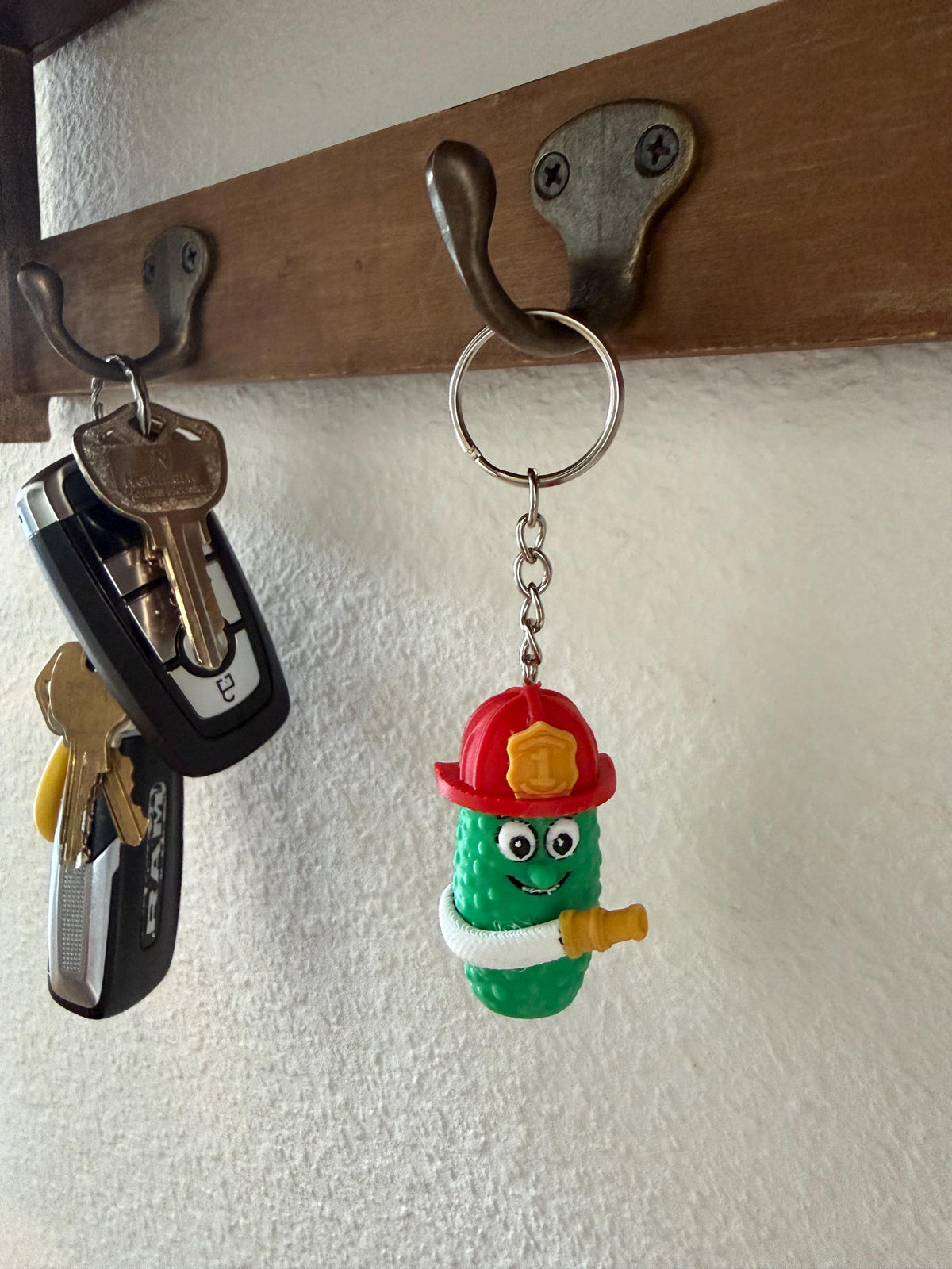 Capt. Q. Cumber Firefighter Pickle Keychain, additional listing photo 4