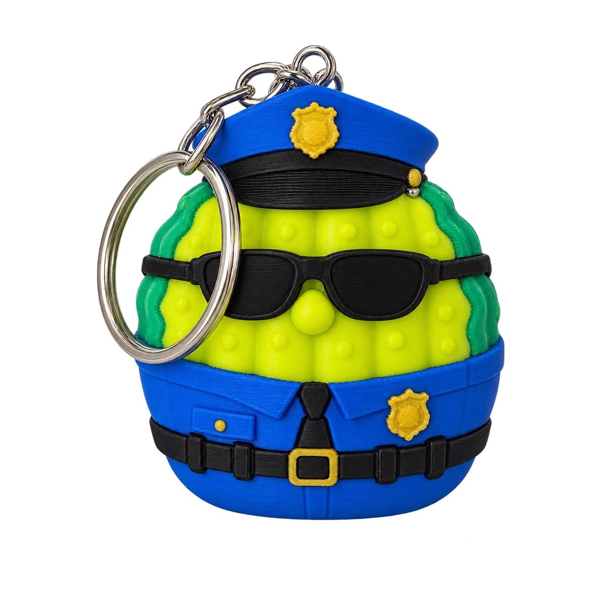 Officer Picklesworth police officer pickle keychain