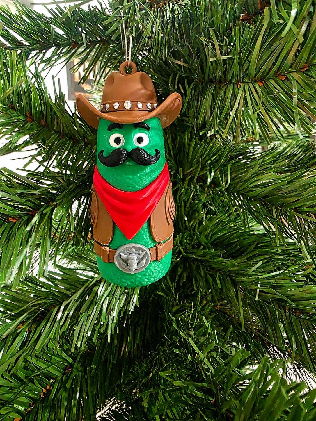 Wild Dill cowboy pickle Christmas ornament