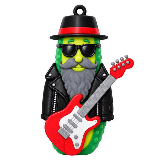 ZZ Gherkins guitarist pickle Christmas ornament