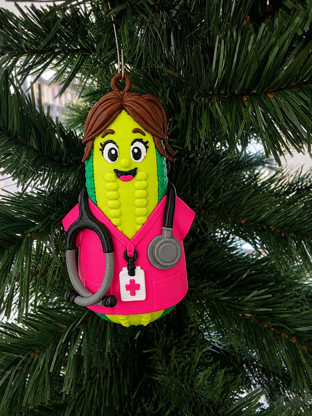 Nurse Briney Spears nurse pickle Christmas ornament