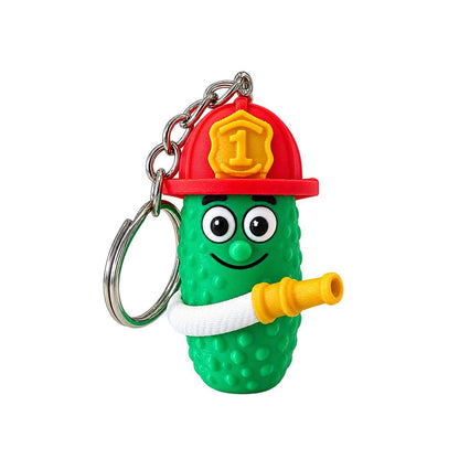 Capt. Q. Cumber firefighter pickle keychain