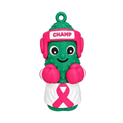 Brave Brine Pink Ribbon Awareness Pickle Ornament, additional listing photo 2