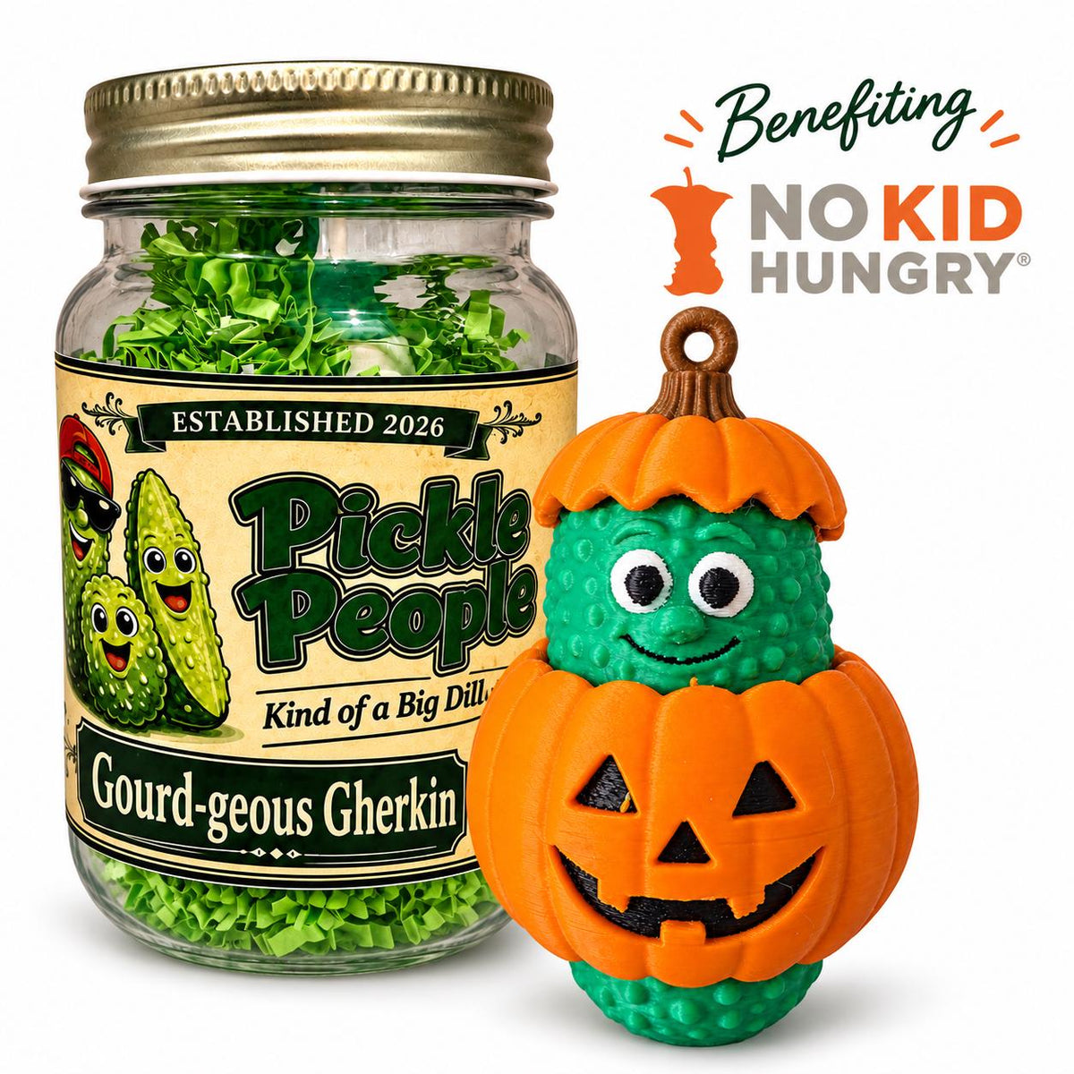 Gourd-geous Gherkin Halloween Pickle Ornament, additional listing photo 2