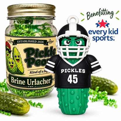 Brine Urlacher Football Pickle Ornament, additional listing photo 3