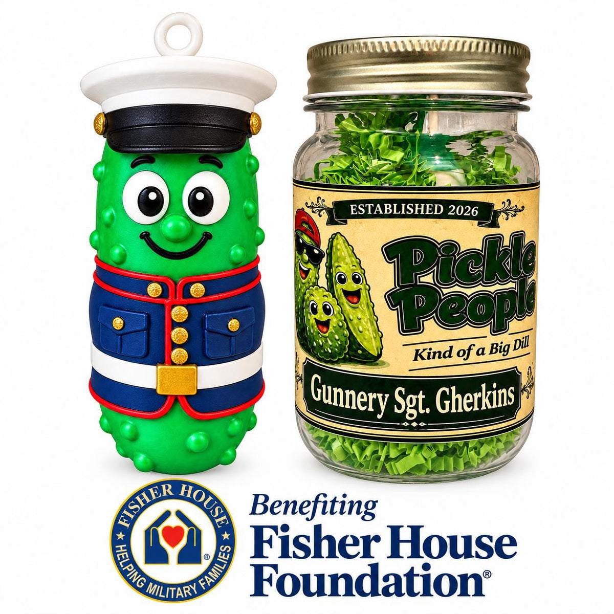 Gunnery Sgt. Gherkins Marine Pickle Ornament, additional listing photo 3