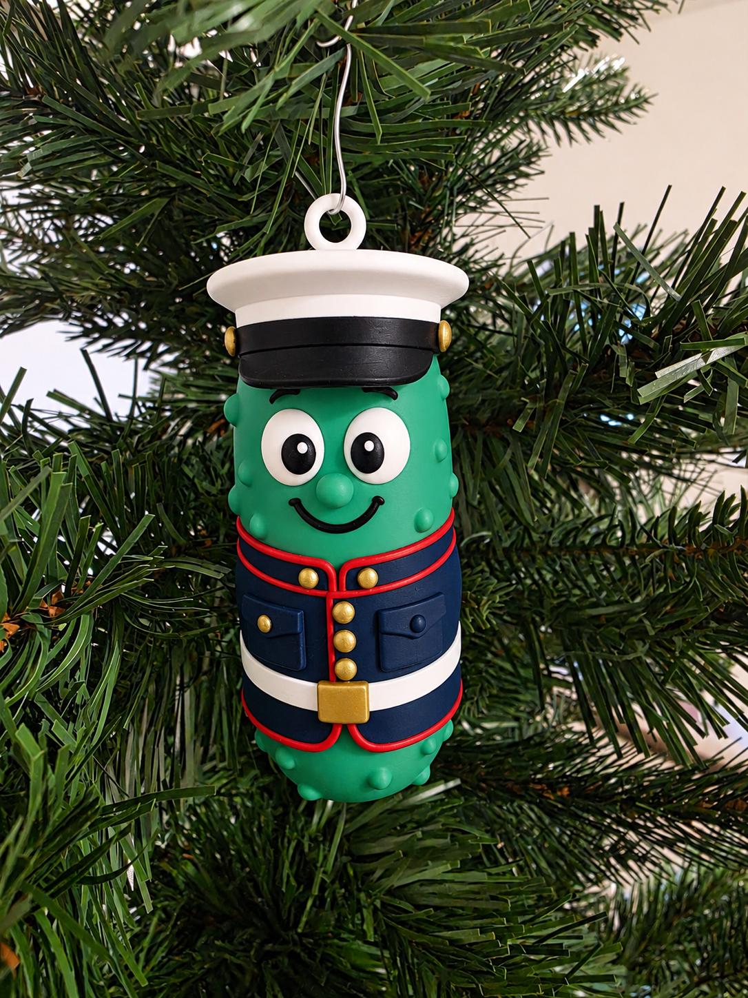 Gunnery Sgt. Gherkins Marine-inspired pickle Christmas ornament